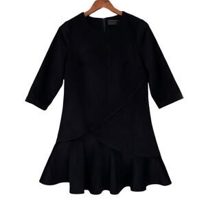 Blaque‎ Label Wool Blend Mini Dress Women's Size Small S Ruffles 3/4 Sleeve